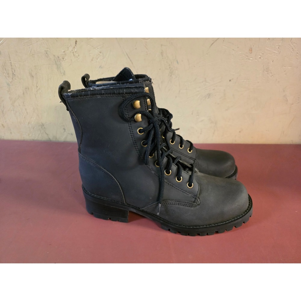 Candies Black Combat Boots Womens Lace Up Lug Sole 10